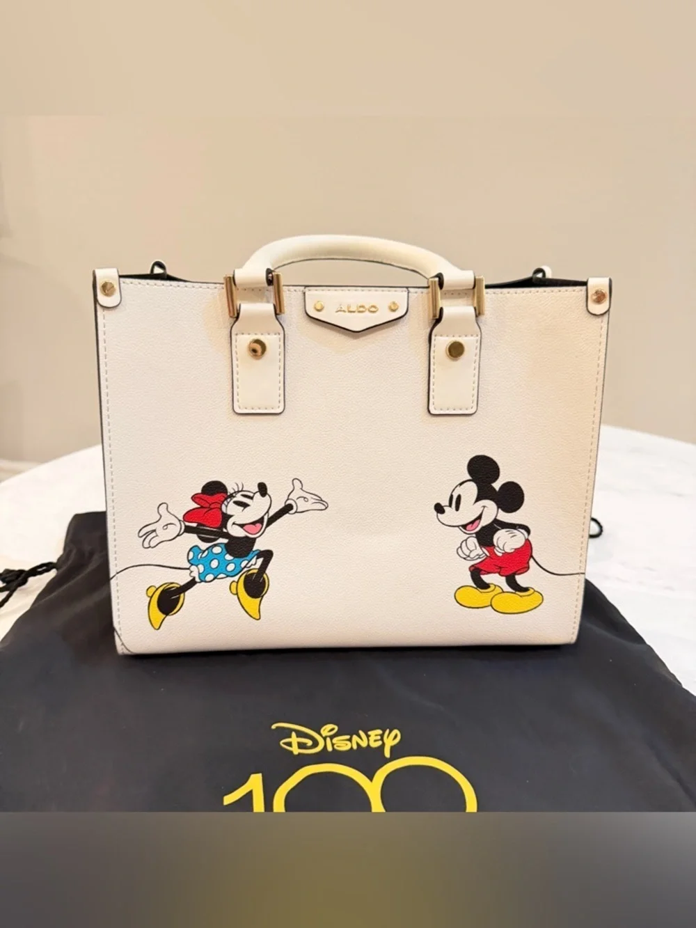 NEW Disney 100 x Aldo Printed Satchel Bag With Pouch